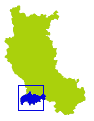Carte situant le canton de Saint-Bonnet-le-Château dans la Loire