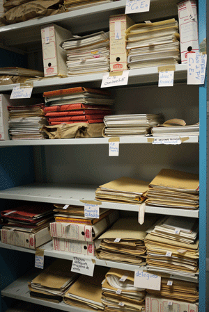 Etagère de tri du fond d'archives Manufrance
