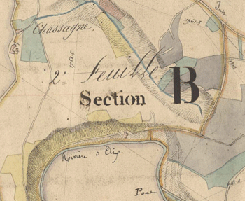 Extrait du tableau d'assemblage de Grezolles. Archives départementales de la Loire, cote 1712 VT 13/9