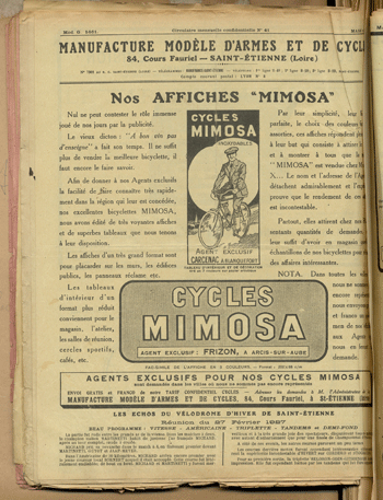 Manufrance, circulaire Mimosa