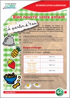 Fiche : Diversification alimentaire à partir d'un an