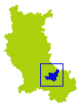 Carte situant le canton de Saint-Héand dans la Loire