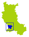 Carte situant le canton de Saint-Jean-Soleymieux dans la Loire