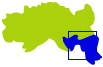 Carte situant le canton de Saint-Etienne Sud Est 1 dans la Loire