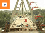Le chantier du grand pont sur la Loire