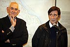 Le commissaire d'exposition Monsieur Chassagne et Iwan Mayet