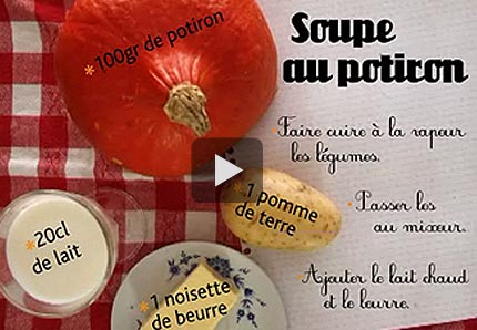 Recette pour les petits : soupe de potiron