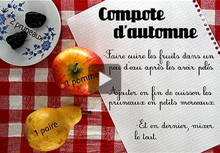 Recette pour les petits : compote d'automne
