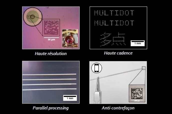 La tête laser conçue par les deux ingénieurs permet de réaliser des logos, codes 2D ou numéros de séries garantissant la traçabilité des produits.