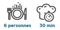 Recette pour 6 personnes - Temps de préparation : 30 minutes