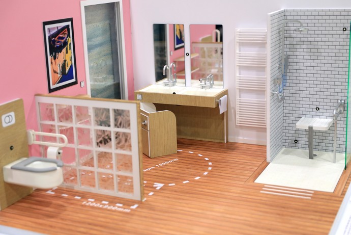 Maquette d'une salle de bain adaptée