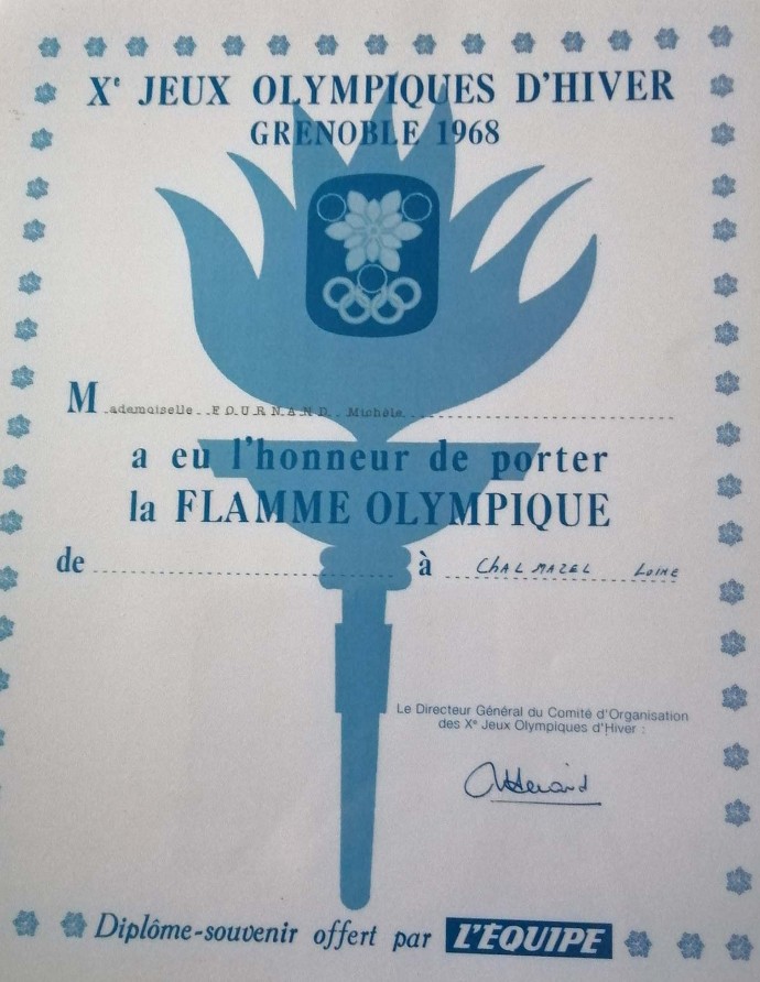 Le diplôme reçu par Michelle Colly en 1967.