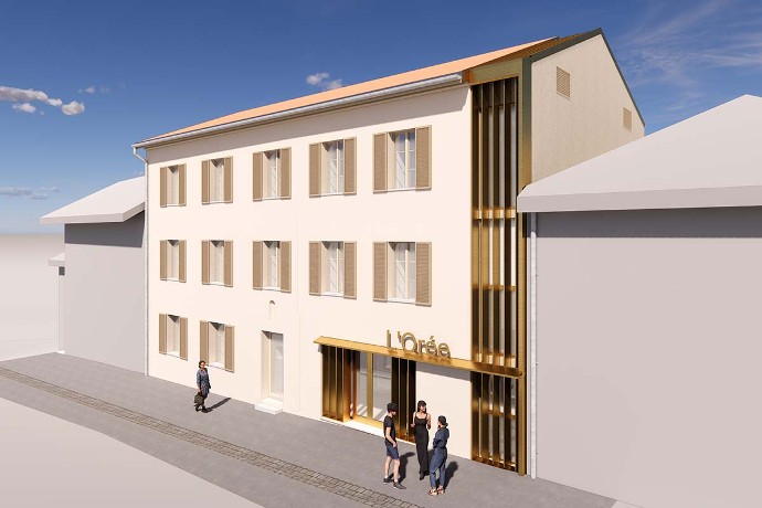 La façade restaurée de L'Orée.